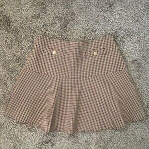 LOFT A-Line Checkered Skirt